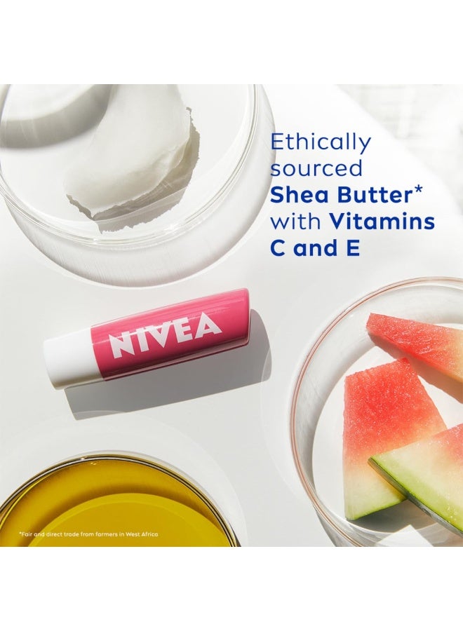 NIVEA Watermelon Shine 4.8g Lip Balm|24 H Melt in Moisture Formula|Natural Oils|4.8 g - Image 3